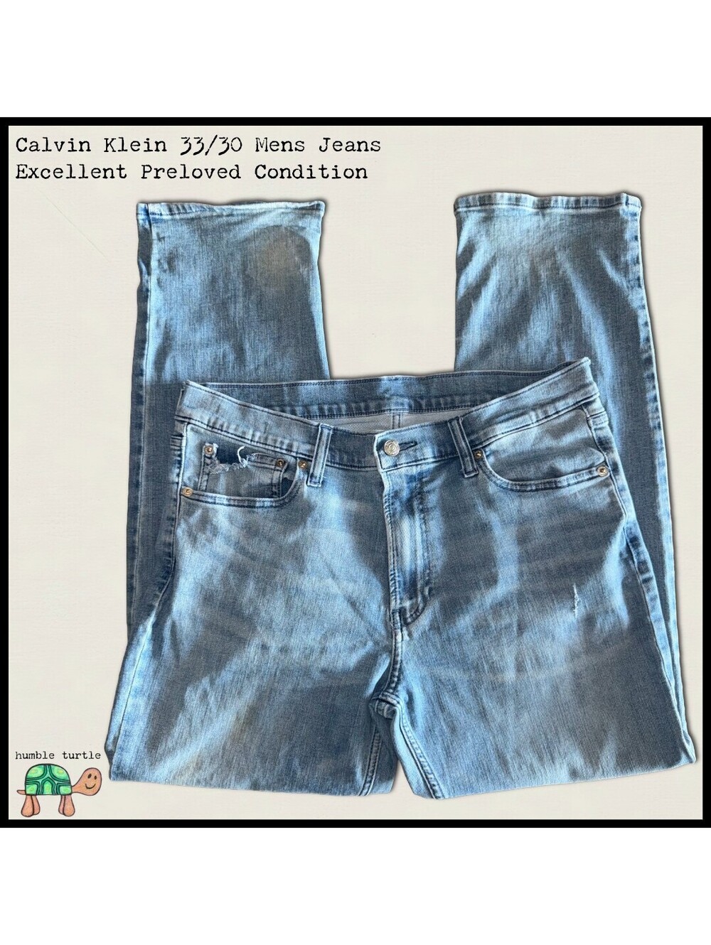 Calvin Klein Men's Straight Light Blue Jeans Size 33x30 | EUC
